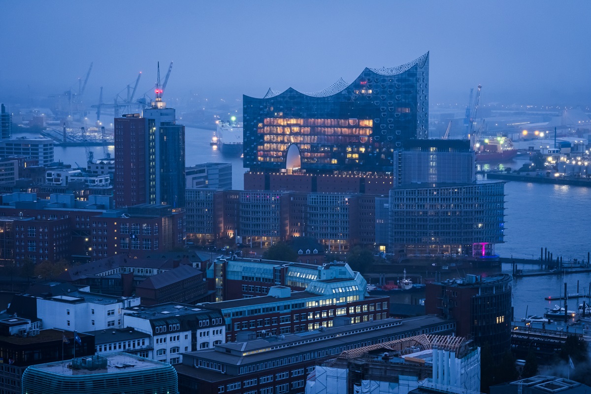 Evening in Hamburg, Germany